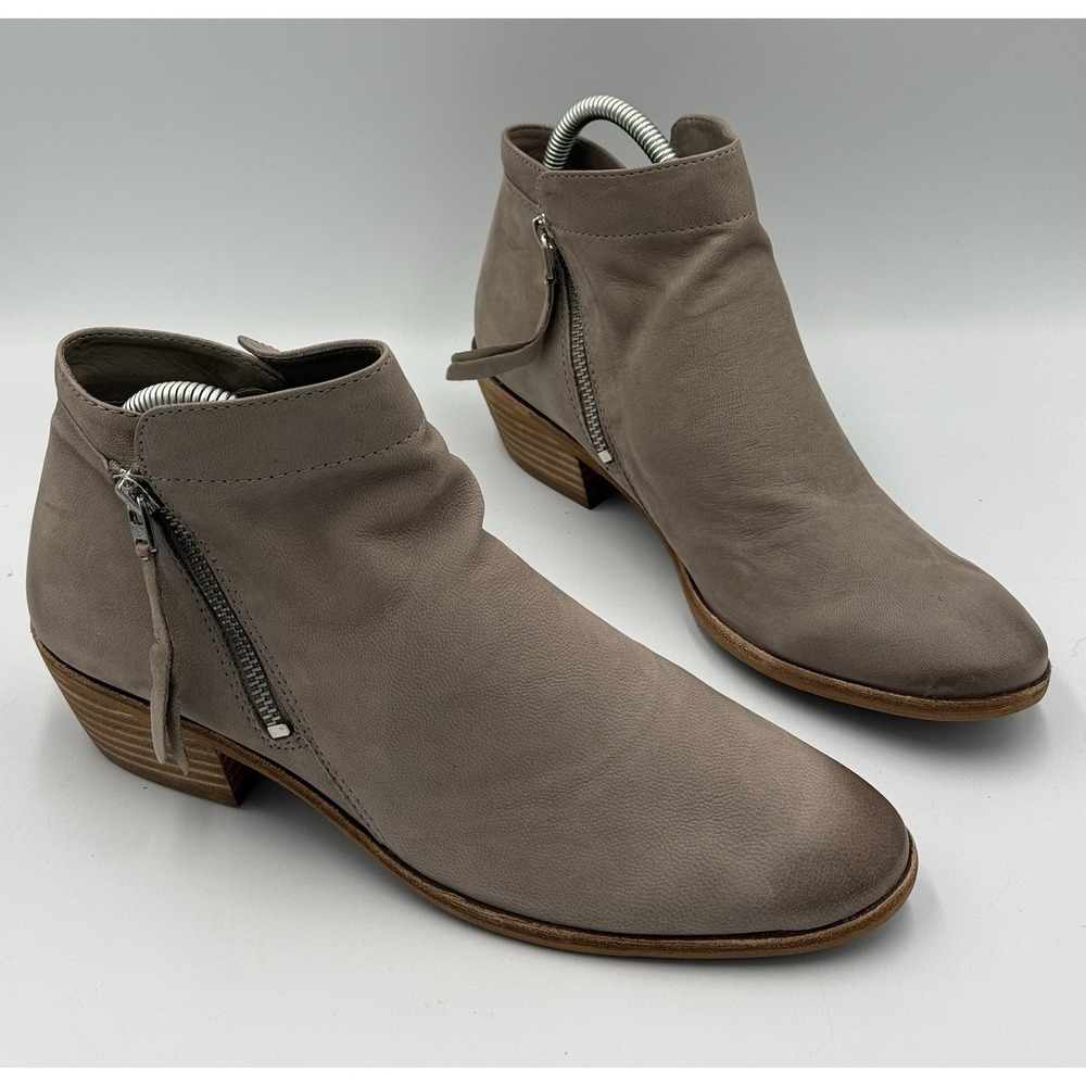 Sam Edelman Packer Boot Womens Size 9W Block Heel Tan Taupe Nubuck Leather NIB